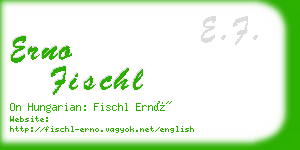 erno fischl business card